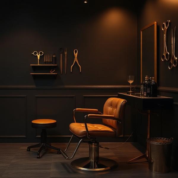 Eleganter Friseursalon mit warmem Licht
